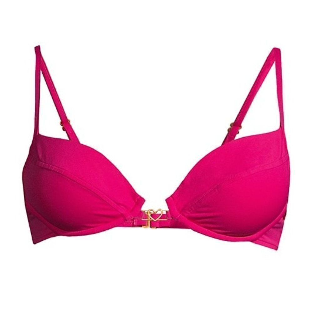 L*Space Women's Pink Adjustable Hook Outdoor Stardust Bikini Top Size Small